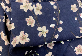 Floral Polyester Dress Fabric