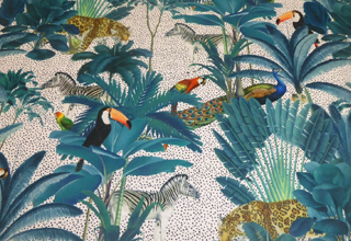 Jungle Print Curtain Fabric