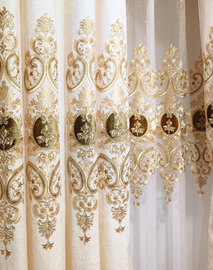 Embroidered curtain fabric